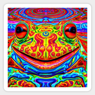 Frogger Spirit Animal (1) - Trippy Psychedelic Frog Sticker